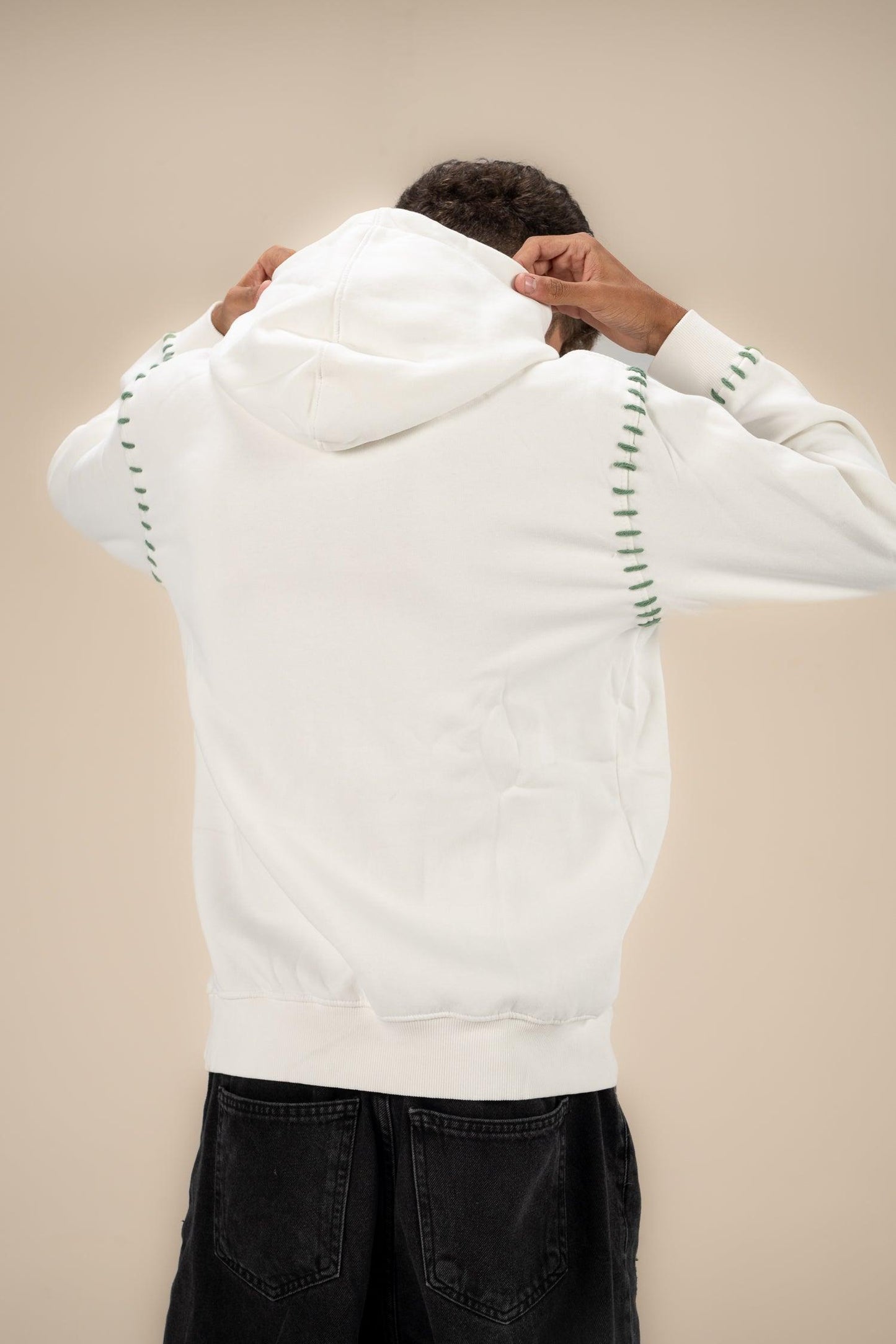 Stitched White Hoodie